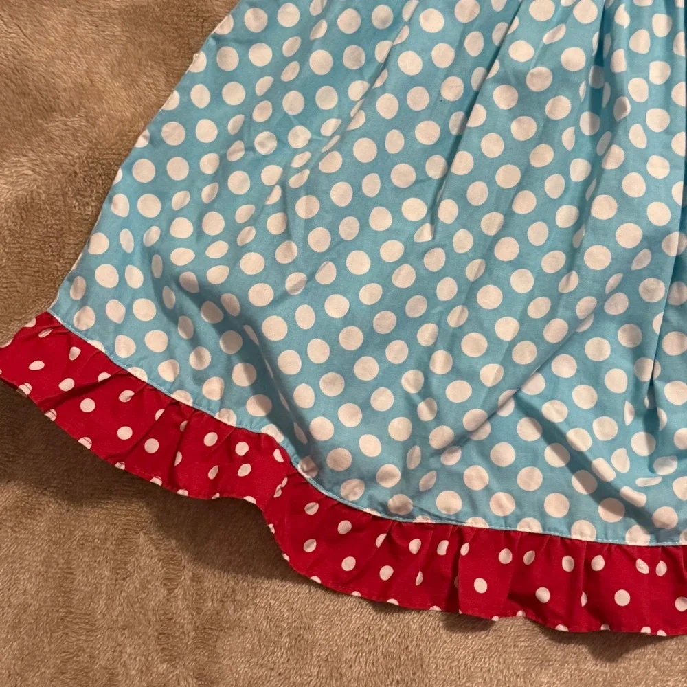 Lolly Wolly Doodle Girls Smocked ABC Apple Polka Dot Top and Shorts Set Size 5
